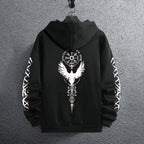 Men Black Daily Casual Sweatshirt Hoodie