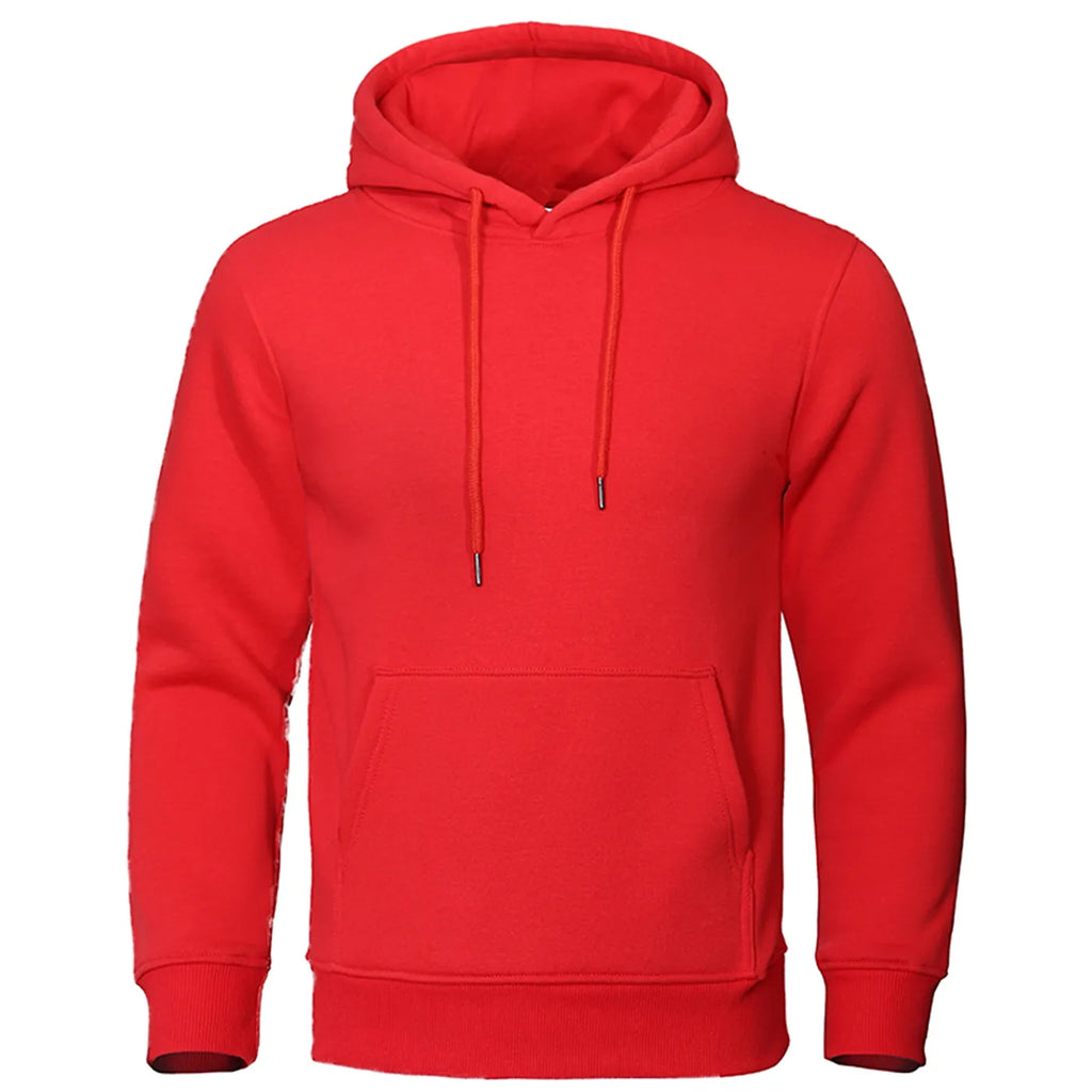 Solid Color Men Hoodies Fleece Warm Mens Sweatshirt Fashion Streetwear