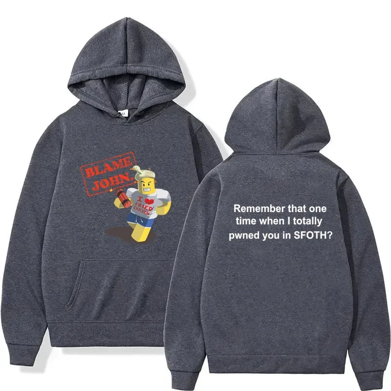 Men Blame John Graphic Hoodie