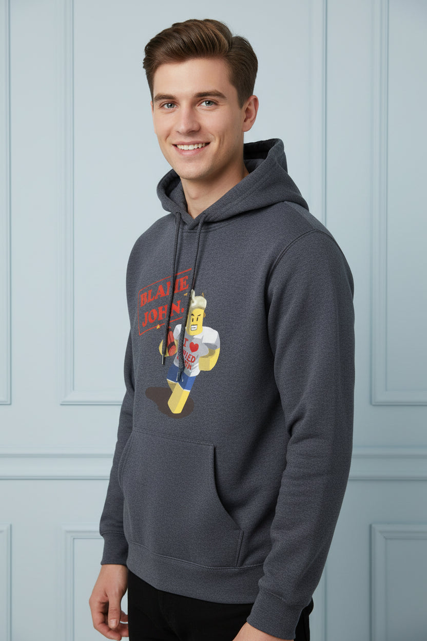 Men Blame John Graphic Hoodie
