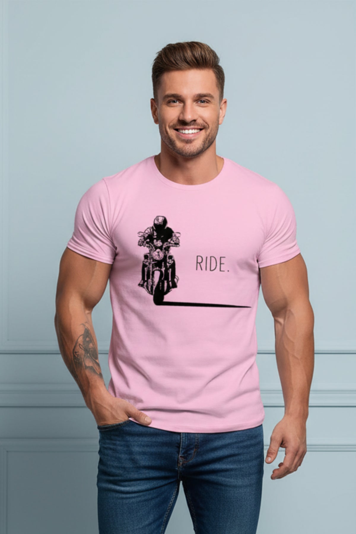 Men Vintage Motorcycle Graphic T-shirt