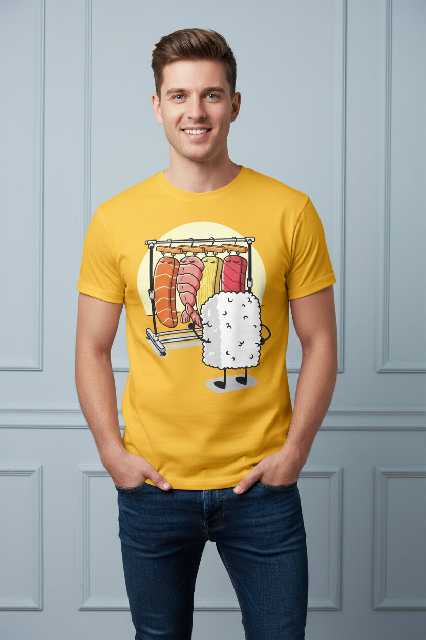 Men Funny Sushi Graphic T-Shirt