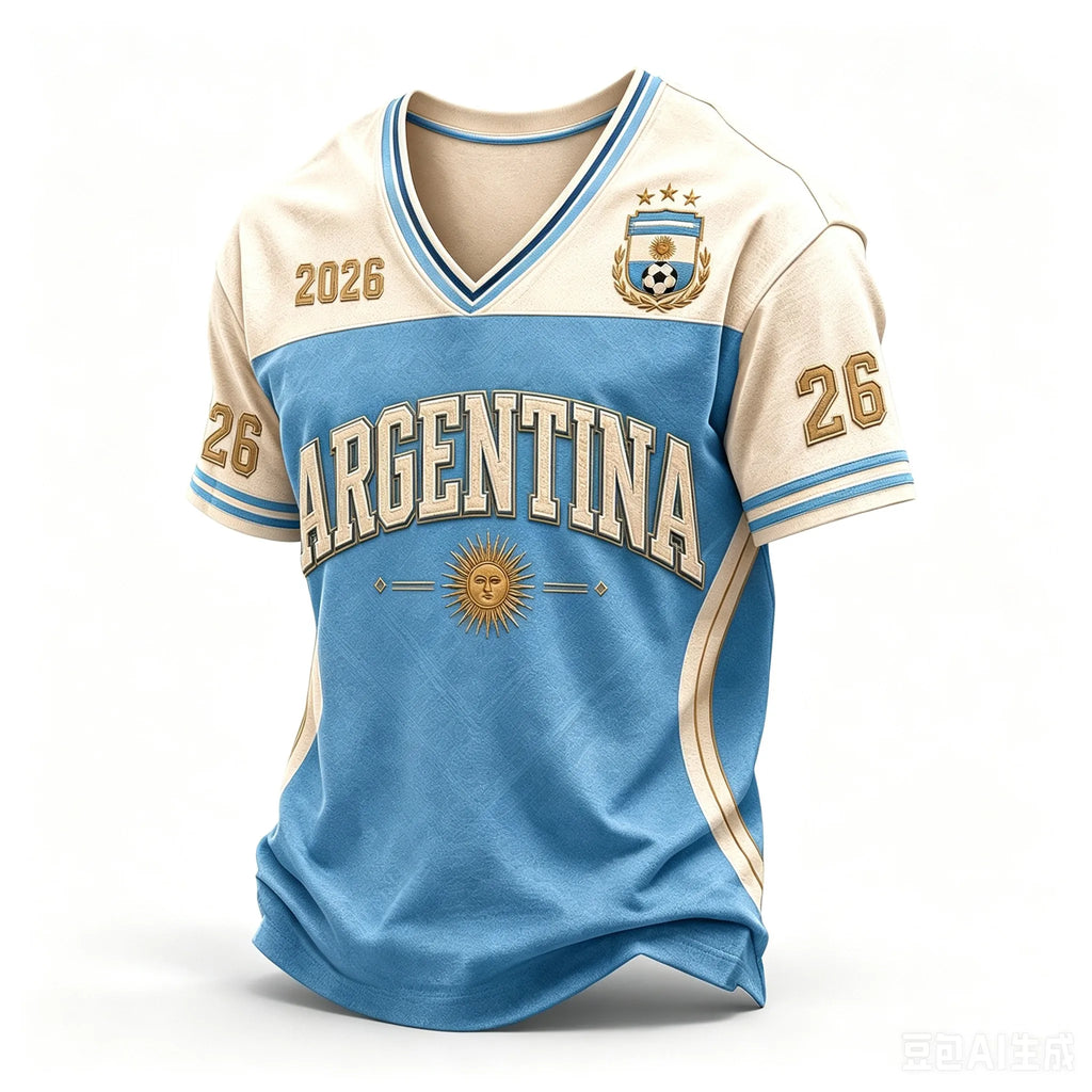 Men Argentina 3D Football Jersey