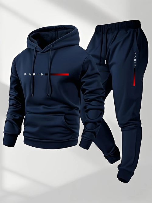 2025 letter printed sportswear set men's hooded sweatshirt long pants