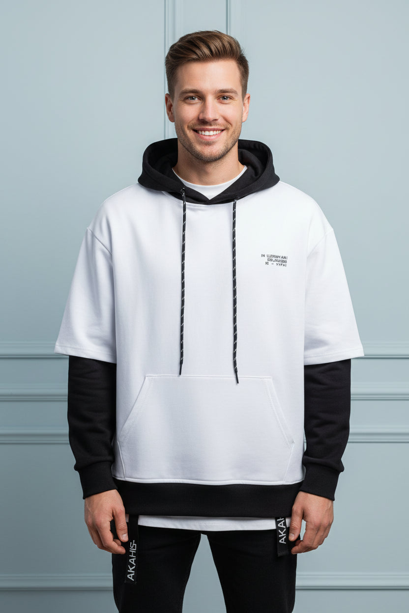 New Patchwork Hooded Sweatshirt Hip Hop Men Pullover Hoodies