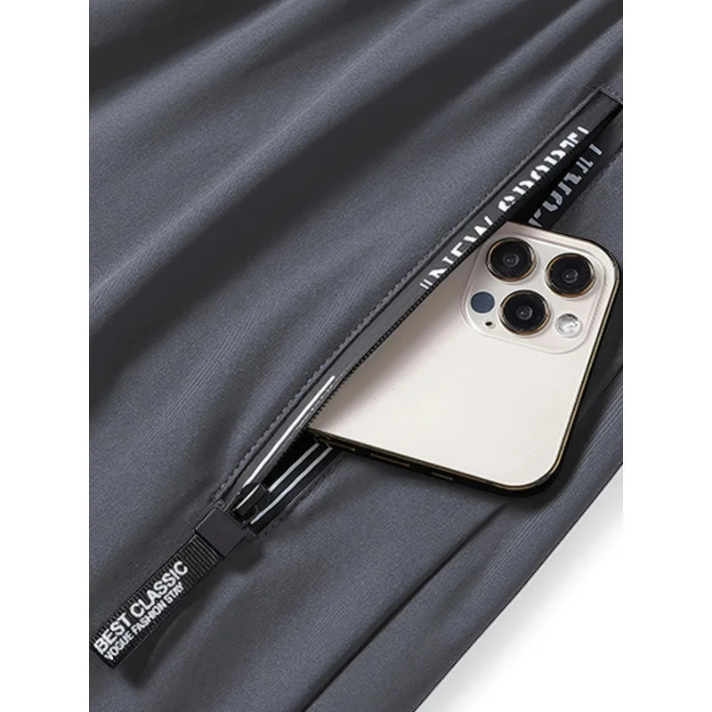 Men's Fitness Pants Zippered Pockets Stretch Sports Pants Running