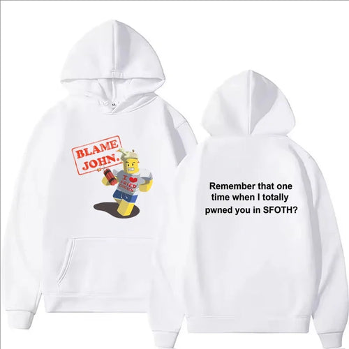 Men Blame John Graphic Hoodie