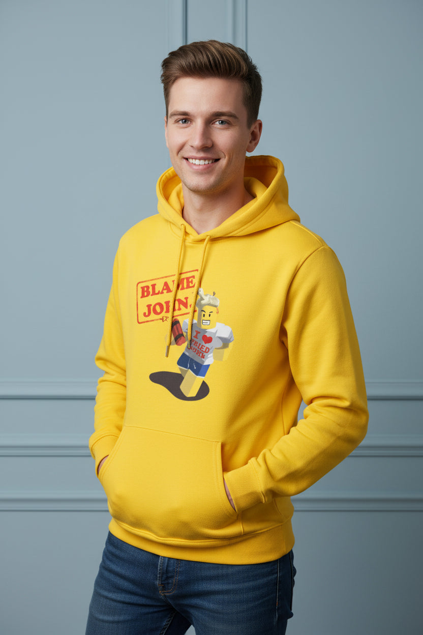 Men Blame John Graphic Hoodie