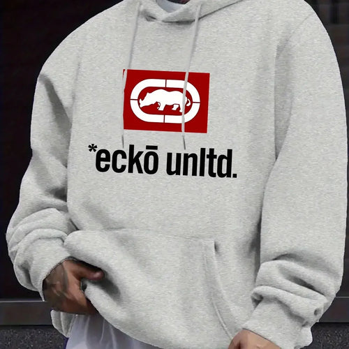 Men Graphic Long Casual Hoodie
