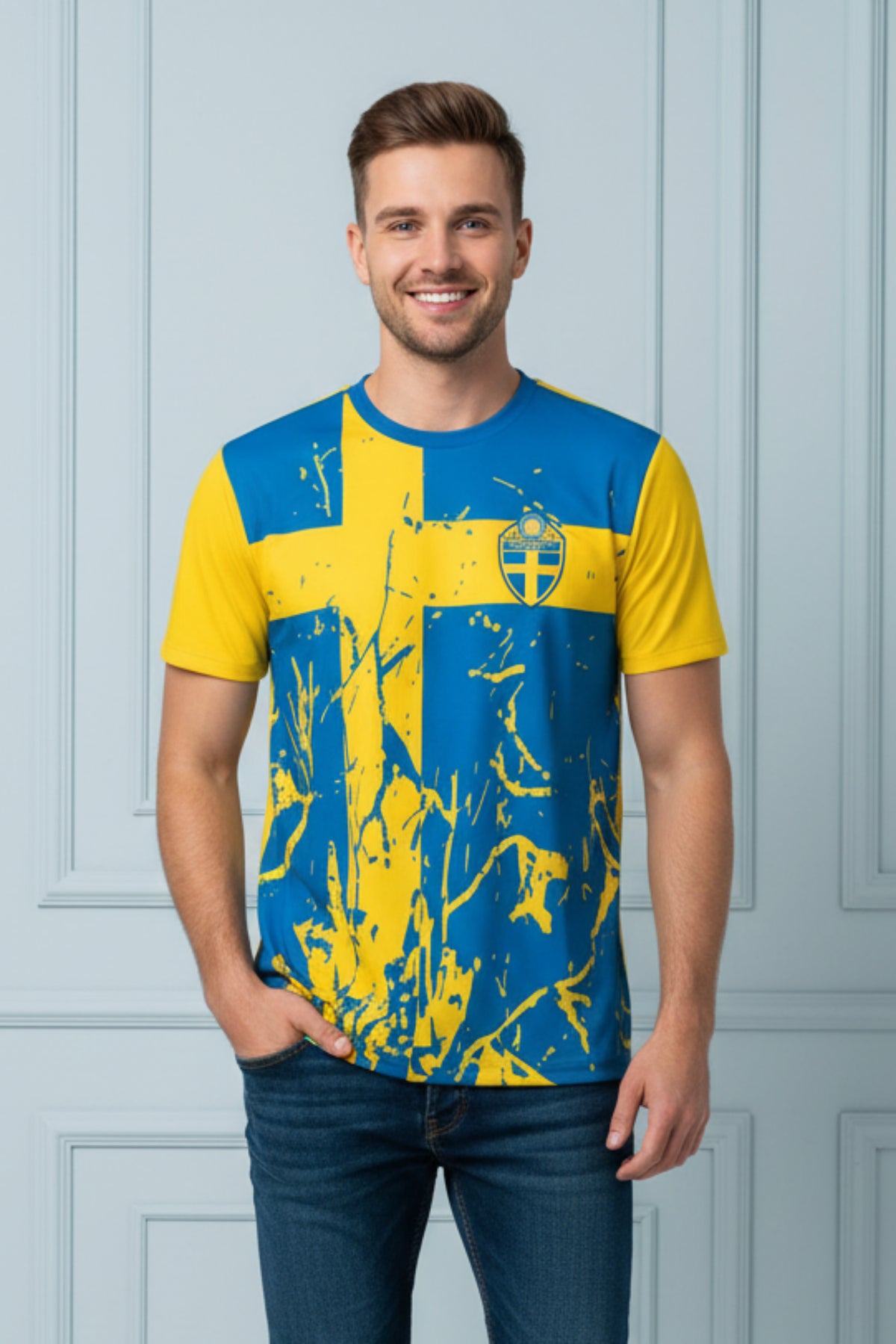 Sweden 3D Printed Football Jersey for Men