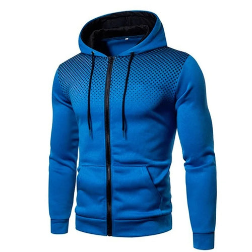 Men Casual Print Zip Up Hoodie