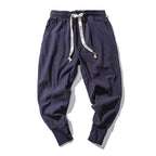 Men Cotton Linen Harem Joggers