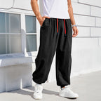 Men's Harem Pants Loose Fit Chinese Style Cotton Linen Solid Color