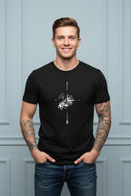 Men Compass Print Cotton T Shirt