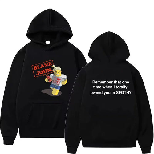 Men Blame John Graphic Hoodie