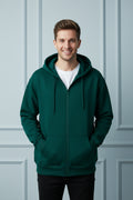 Oversized Men Solid Zip-Up Hoodie