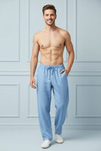 Men Cotton Linen Casual Joggers