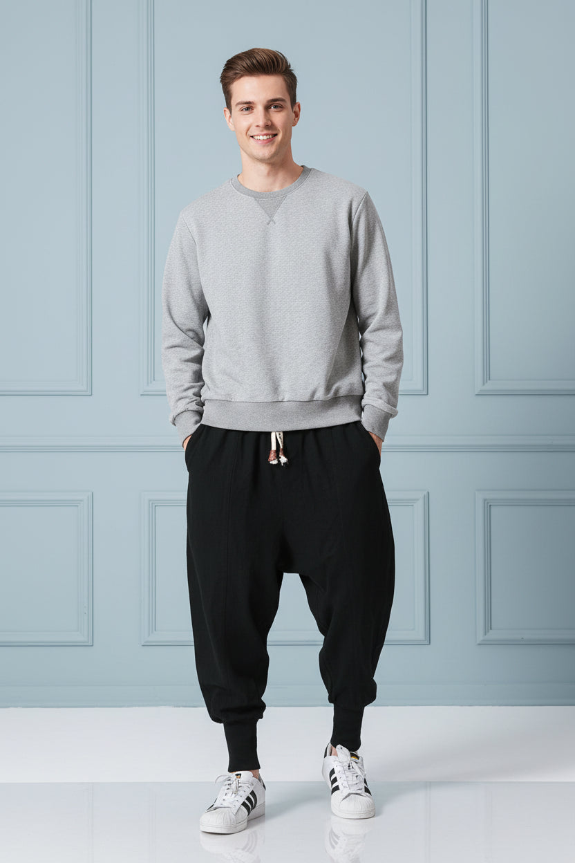 Men Cotton Linen Harem Joggers