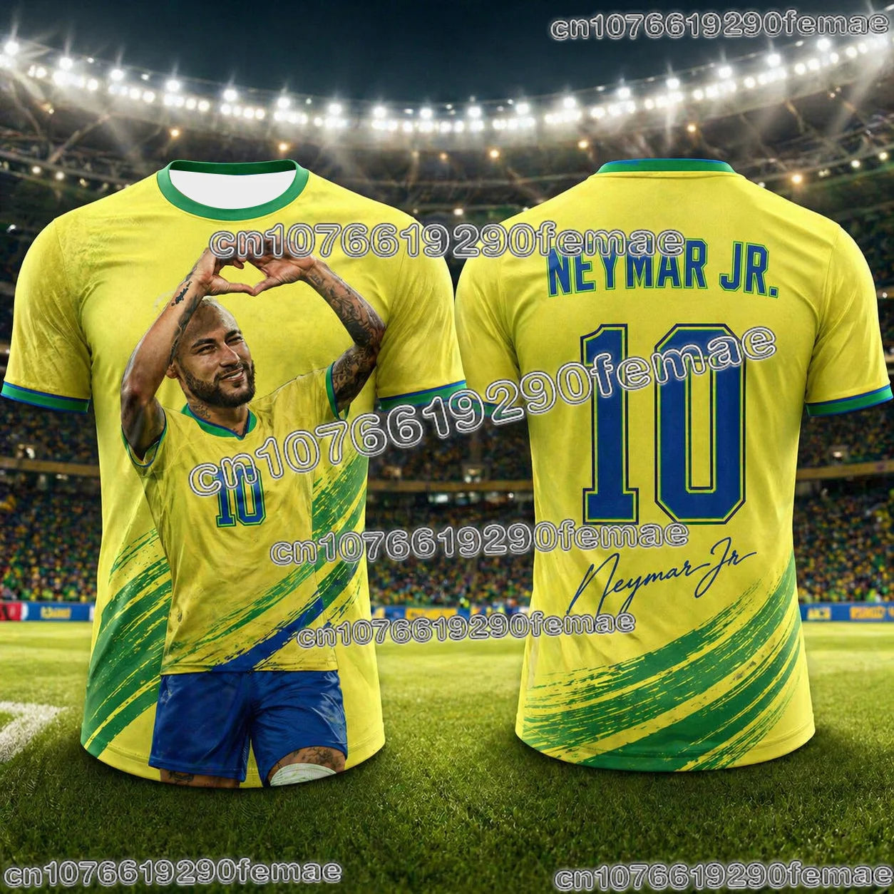 New Trendy Neymar Soccer Jersey 3D Printed Breathable Summer Sports