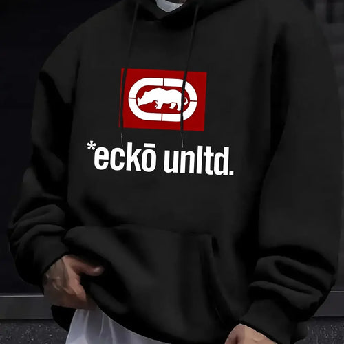 Men Graphic Long Casual Hoodie