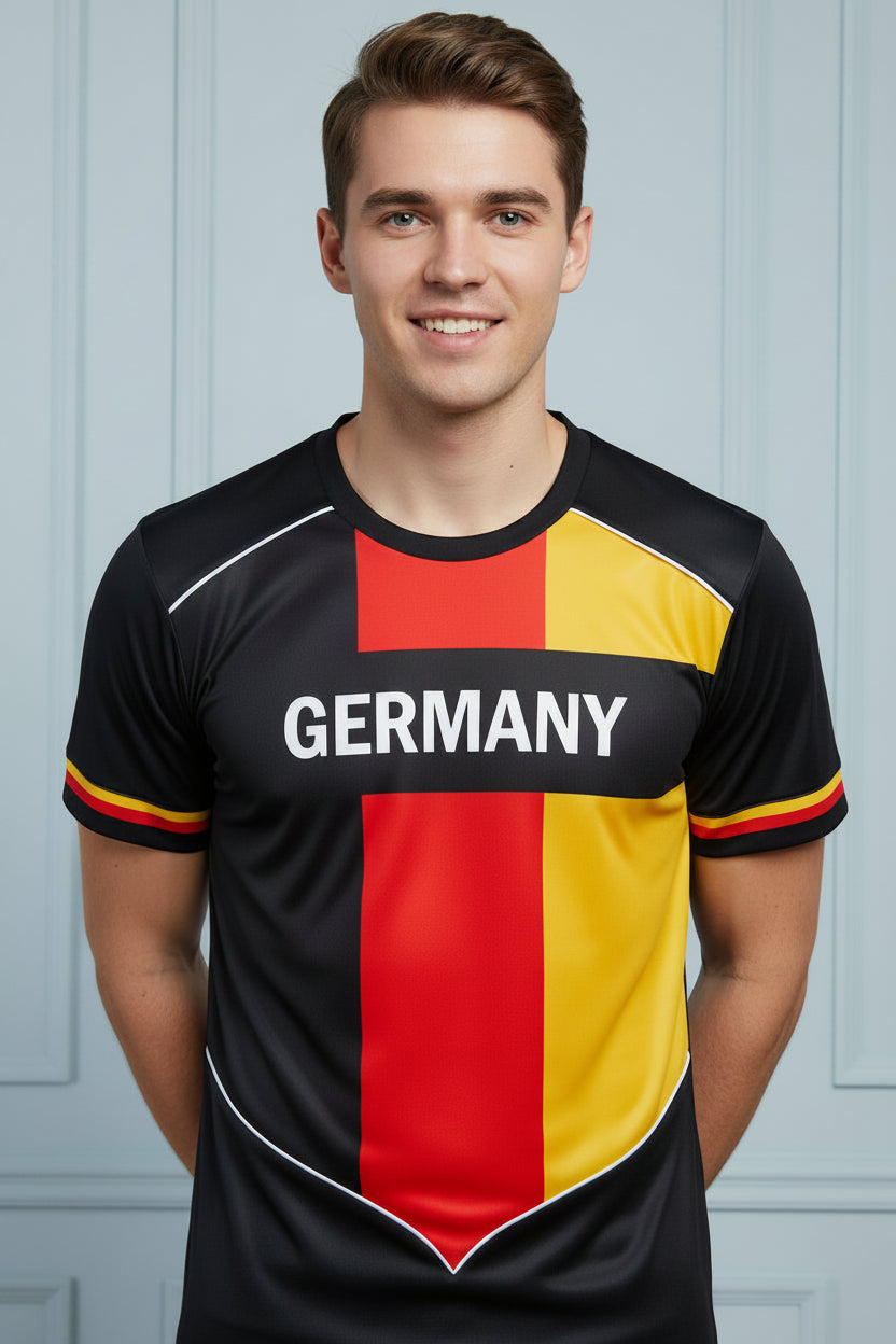 Germany Football Flag Print Jersey