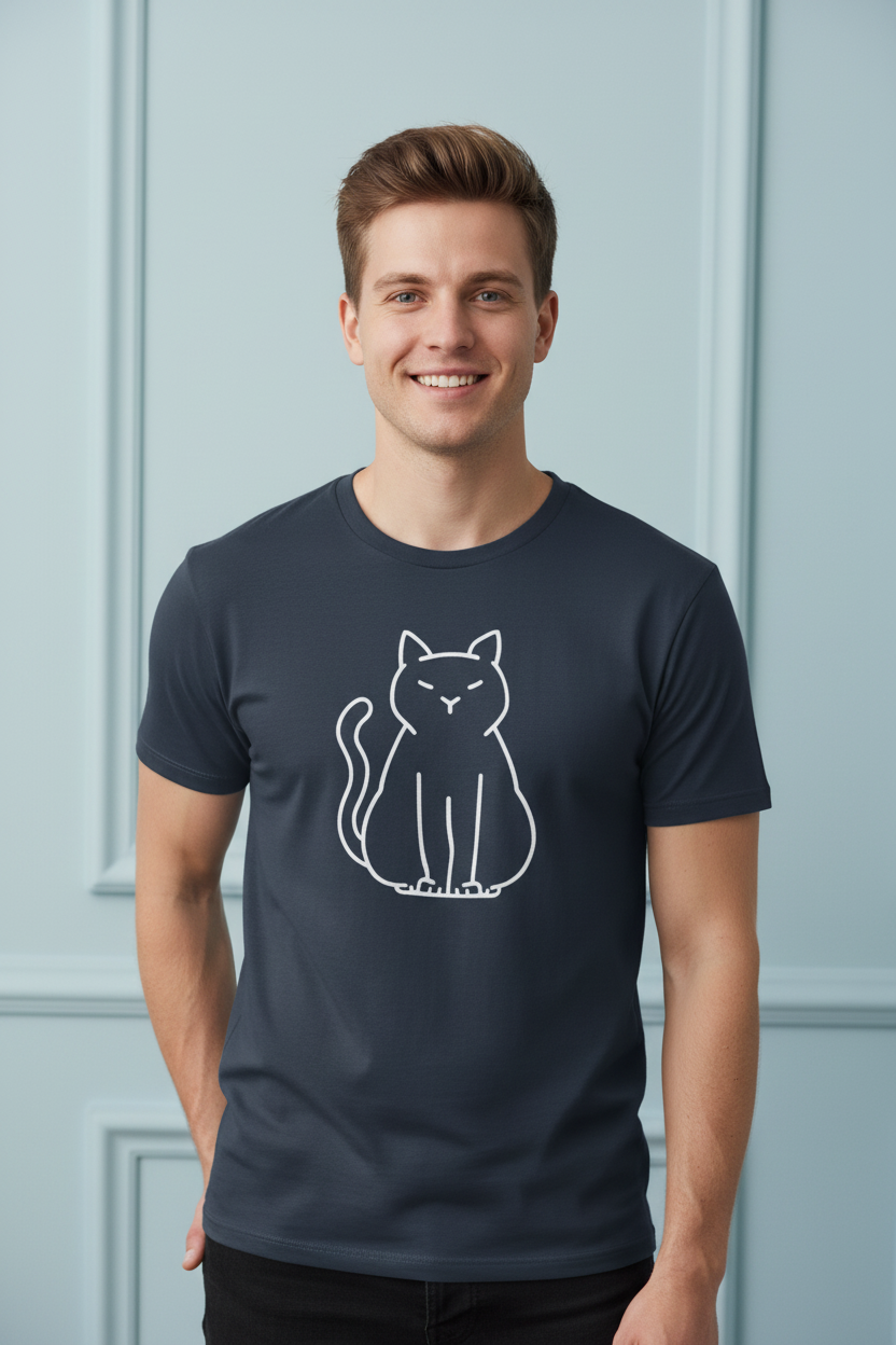 Minimalist cat t-shirt
