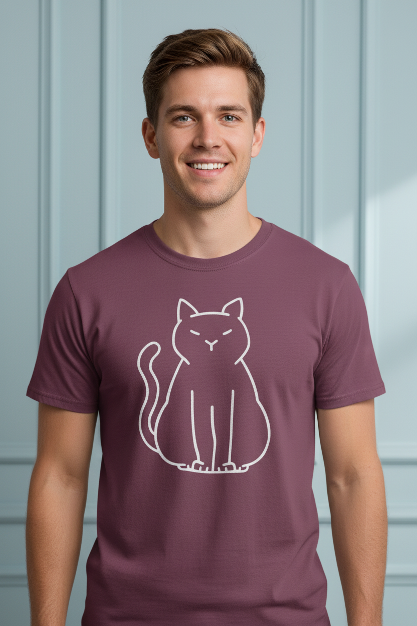 Minimalist cat t-shirt