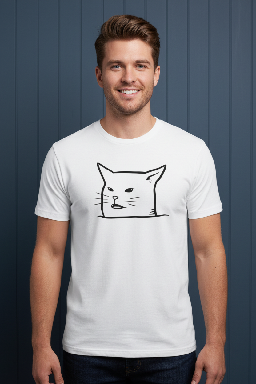 Unimpressed Meh Black Cat T-shirt