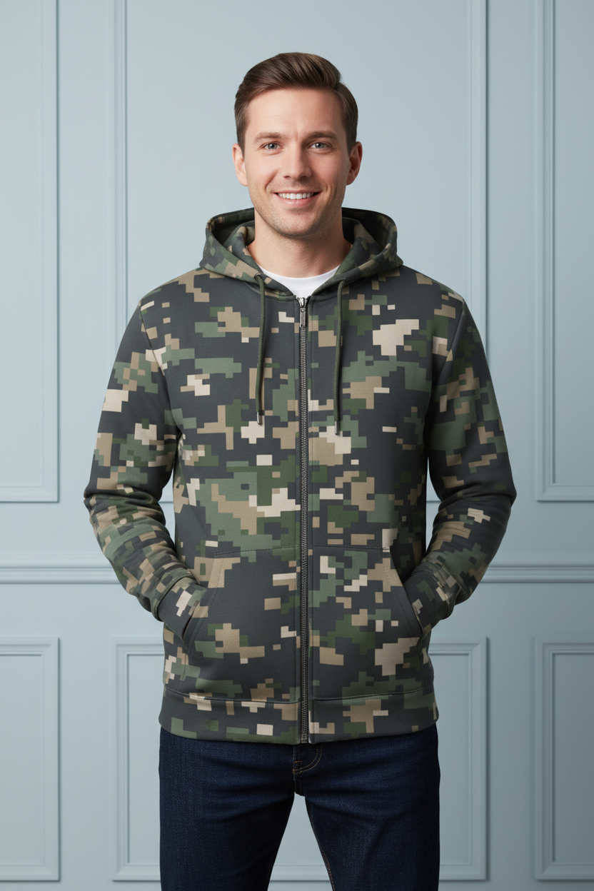 Camofludge 8 UNISEX ZIP HOODIE