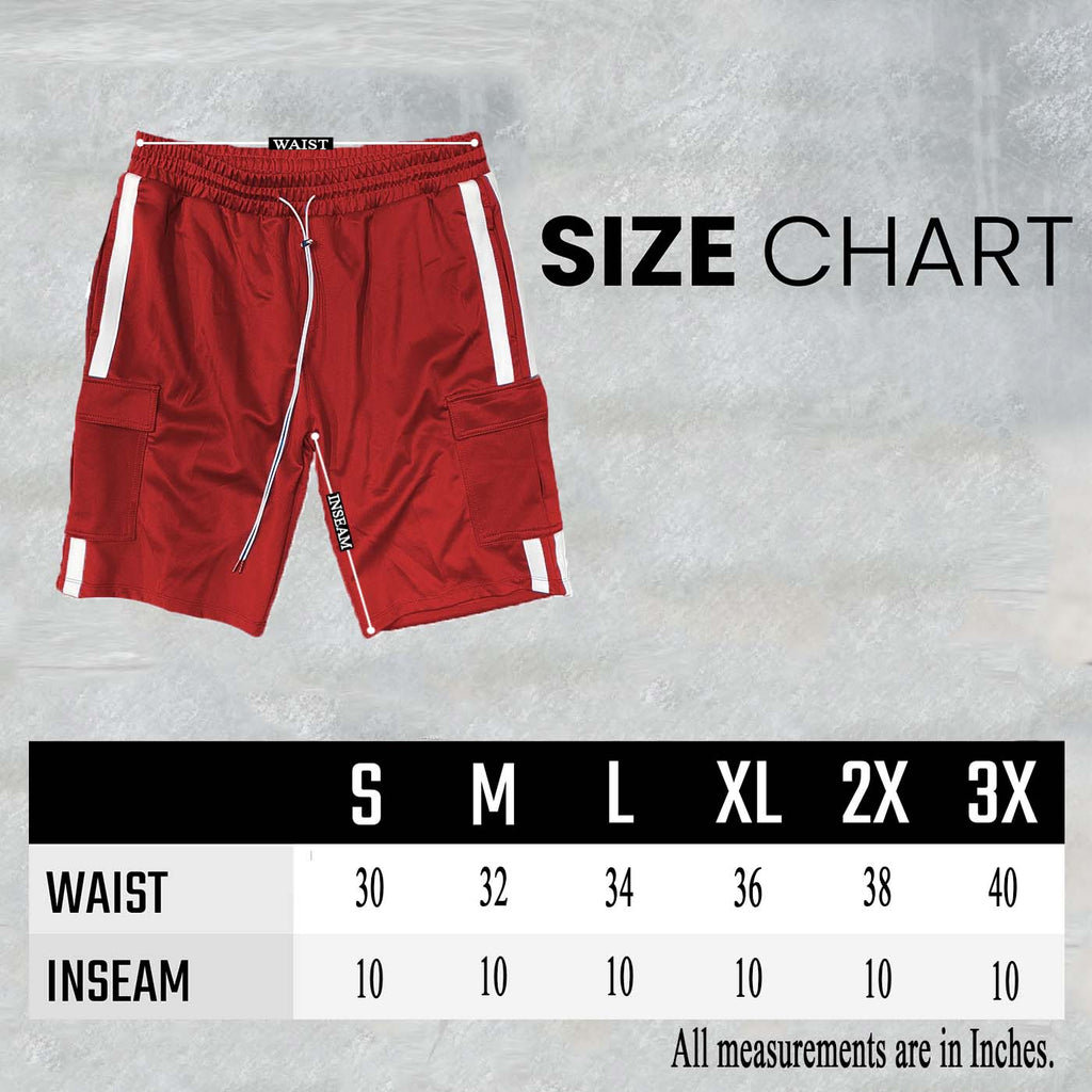 TWO STRIPE CARGO POCKET TRACK SHORTS SP300