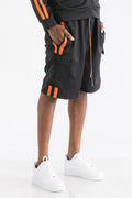 TWO STRIPE CARGO POCKET TRACK SHORTS SP300