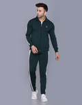Dark Green Polyester Blend Track suit for Men (Size-XXL)