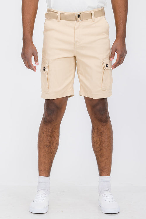 Belted Cargo Shorts for Men