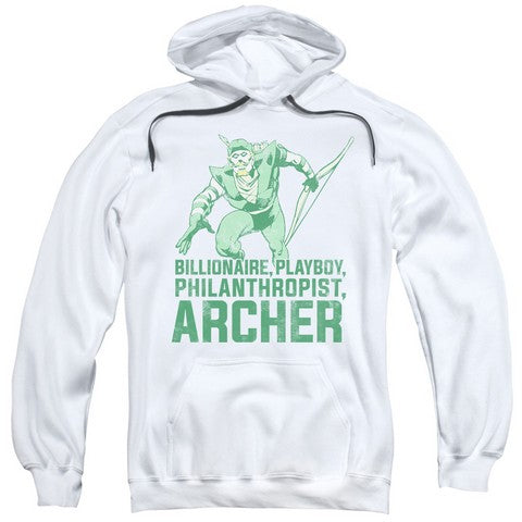 Trevco Dc-Archer - Adult Pull-Over Hoodie - White- Large